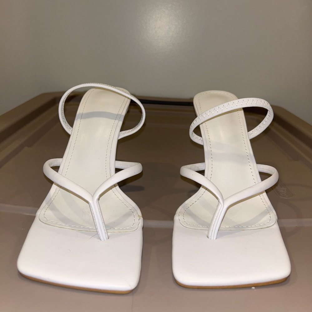 White Strappy Heeled Sandals